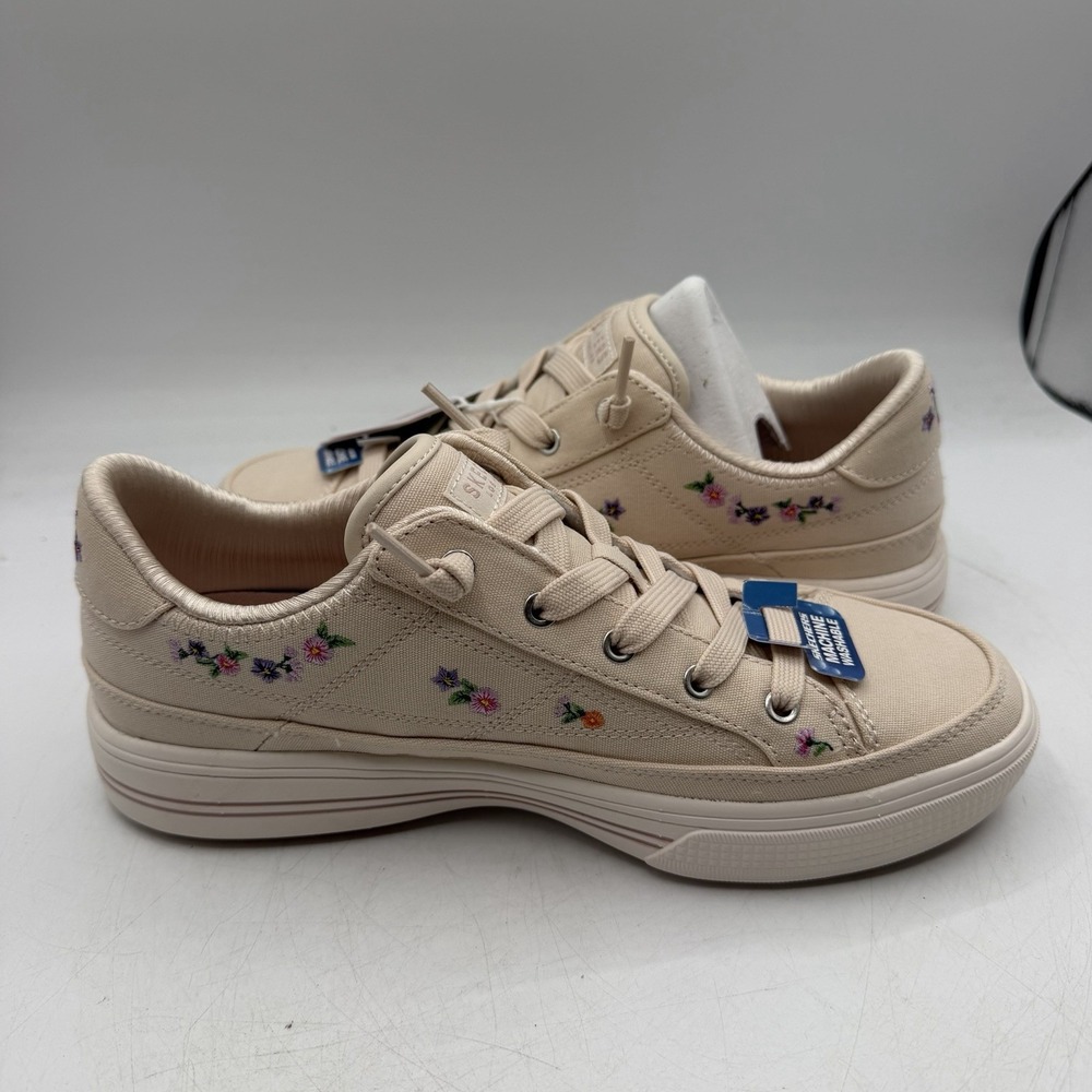 Skechers Arch Fit Arcade Subtle Bouquet Shoes Womens Sz 8 Natural Floral Slip On - Picture 7 of 11